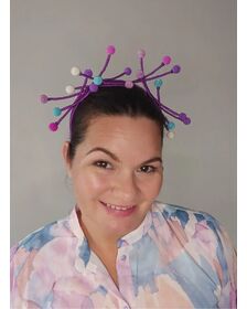 A picture of a Multi Coloured Beaded Headband by Melissa Rath Millinery listed on hatporium