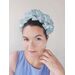 A picture of a blue pleather millinery crown by Melissa Rath Millinery listed on Hatporium